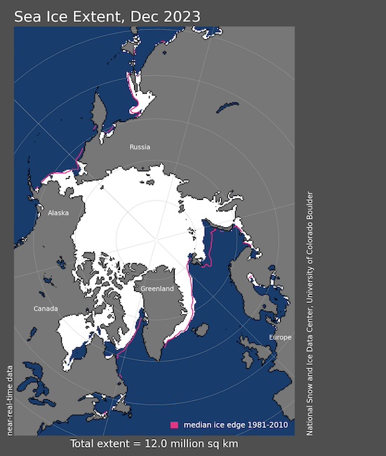 Arctic sea ice coverage, July 2023