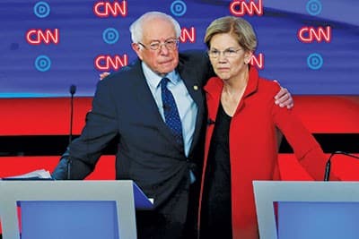 Bernie Sanders Elizabeth Warren progressives Democratic Party