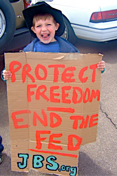 Boy at "Tea Party" protest.