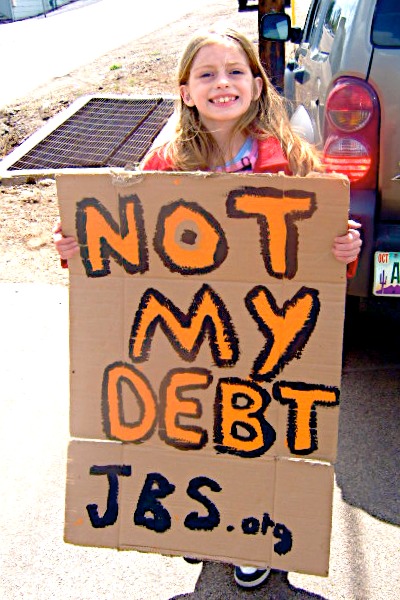 Girl at "Tea Party" protest.