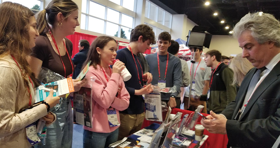 The John Birch Society booth at CPAC was a popular spot.
