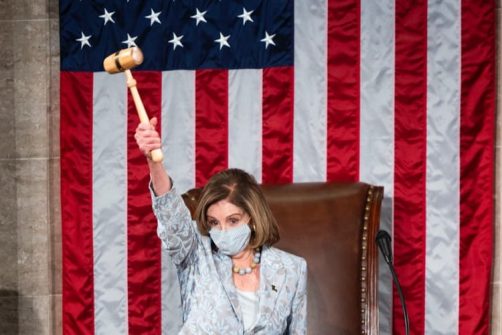 Nancy Pelosi Wins Speakership Again in a Squeaker