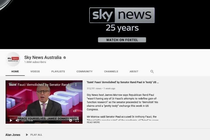 YouTube Suspends Australia’s Sky News Over COVID-19 Reporting
