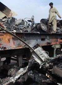 Taliban Militants Hit NATO Supply Convoy