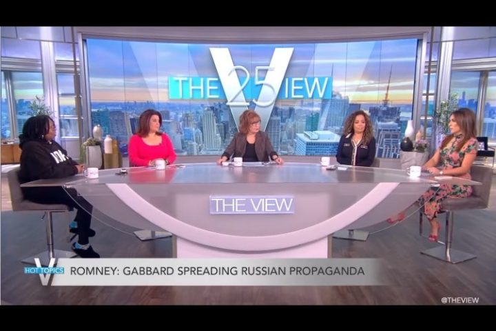 On “The View”: Put Dissenters on Putin in Jail. Romney: Gabbard a “Treasonous Liar”