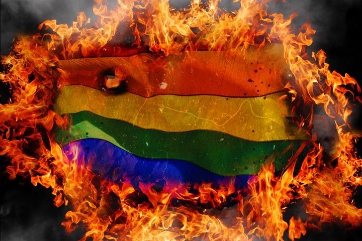 Rainbow Flag Burned at a School Is a “Hate Crime.” Burning U.S. Flag? That’s “Protected Speech.”