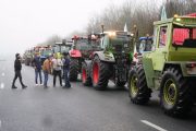 Protesting Farmers Blockade Road With Tractors Along Belgian-Dutch Border