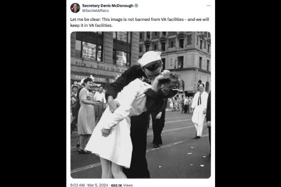 Woke VA Official Tried to Ban Famous WWII Photo. VA Secretary Stops Her