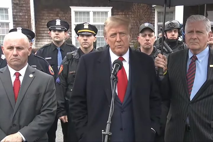 Trump Speaks at NYPD Officer Jonathan Diller’s Wake