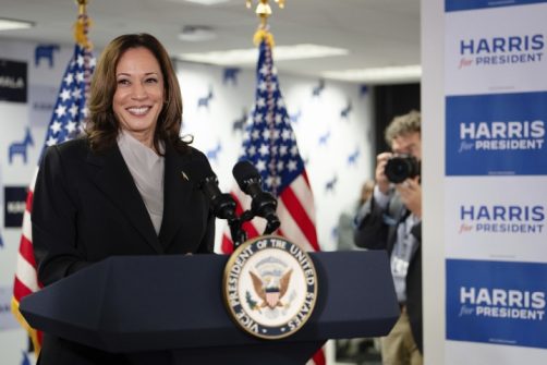 Democrat Delegates Fall in Behind Kamala Harris