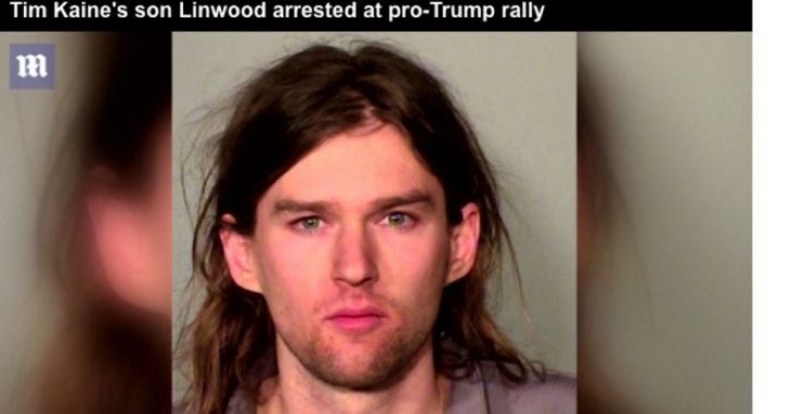 Sen. Kaine’s Son Arrested for “Raising Cain” at Trump Rally