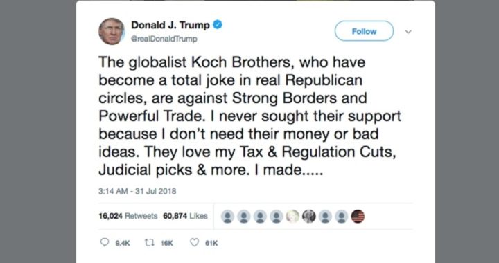 Trump’s Tweets Tweak the Koch Brothers