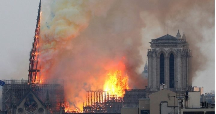 Notre Dame Cathedral Being Destroyed by Fire