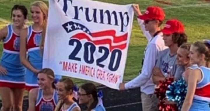 High-school Cheerleaders Disciplined for Posing With Trump MAGA Banner