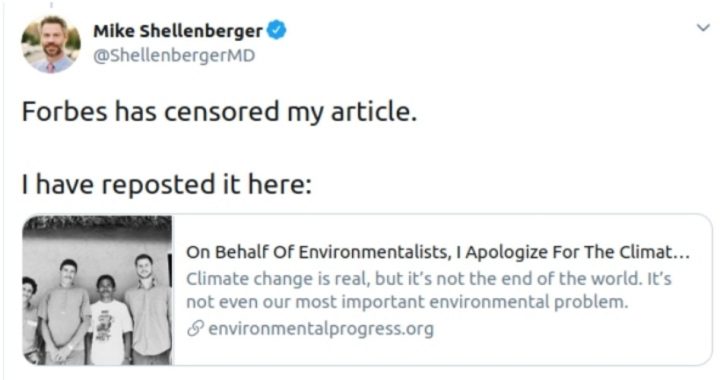 Forbes Scrubs Climate Activist’s Apology Essay from Website