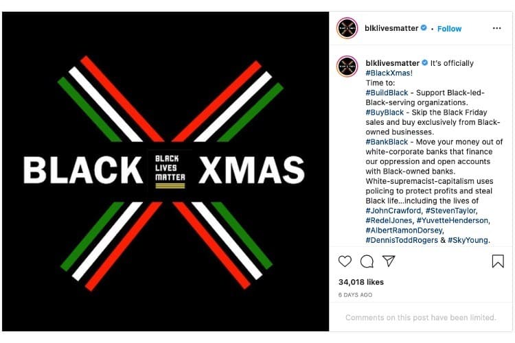 BLM Wants to Fight “White-supremacist-capitalism” with a “Black Christmas”