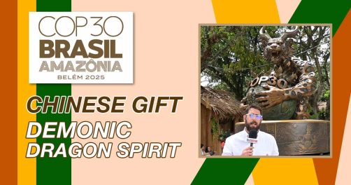 Chinese Gift Demonic Dragon Spirit Statue to Brazil for Climate Summit