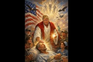 Trump Posts Picture of Himself as Jesus, Deletes It After Backlash While Blaming “Fake News”