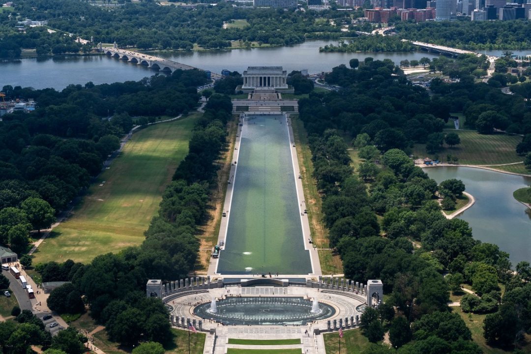 Trump Blames Vandals After $14.2 Million Reflecting Pool Renovation Turns Green and Peels