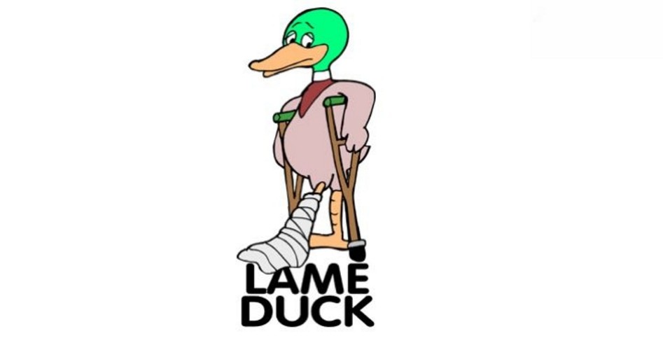 define lame duck politician