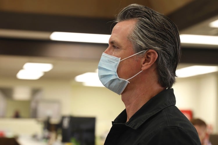 Newsom Wear Your Mask Between Bites in a Restaurant The New American