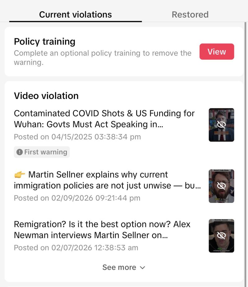 Image for the Tweet beginning: TikTok is still censoring the