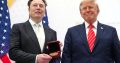 Donald Trump and Elon Musk standing side by side smiling