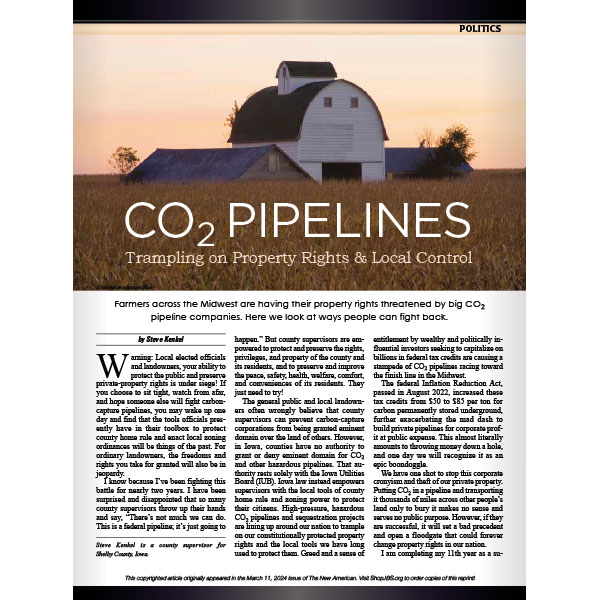 CO2 Pipelines: Trampling on Property Rights reprint