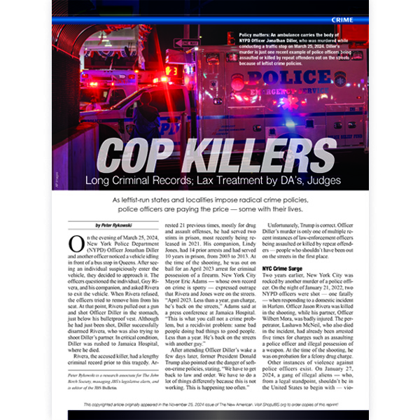 COP KILLERS: Long Criminal Records; Lax Treatment by DA's, Judges reprint