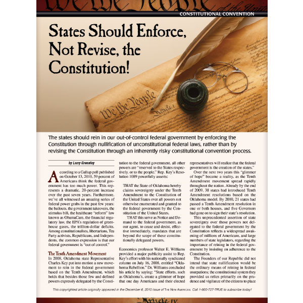 States Should Enforce, Not Revise, the Constitution! reprint