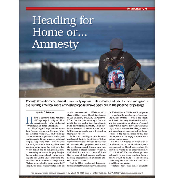 Heading for Home or ... Amnesty reprint