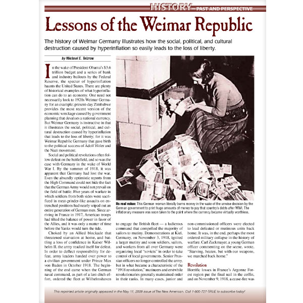 Lessons of the Weimar Republic reprint
