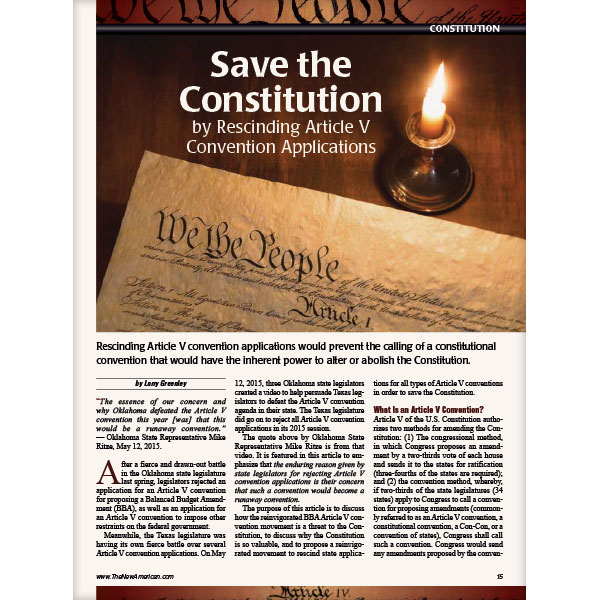 Save the Constitution reprint