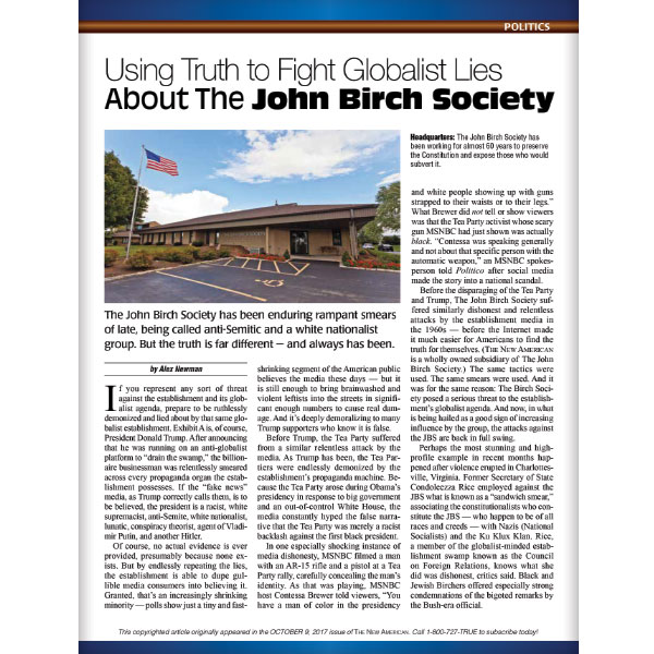 Using Truth to Fight Globalist Lies About the John Birch Society reprint
